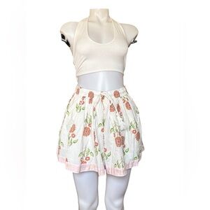 Old Navy circle skirt, gathered and with a floral print.